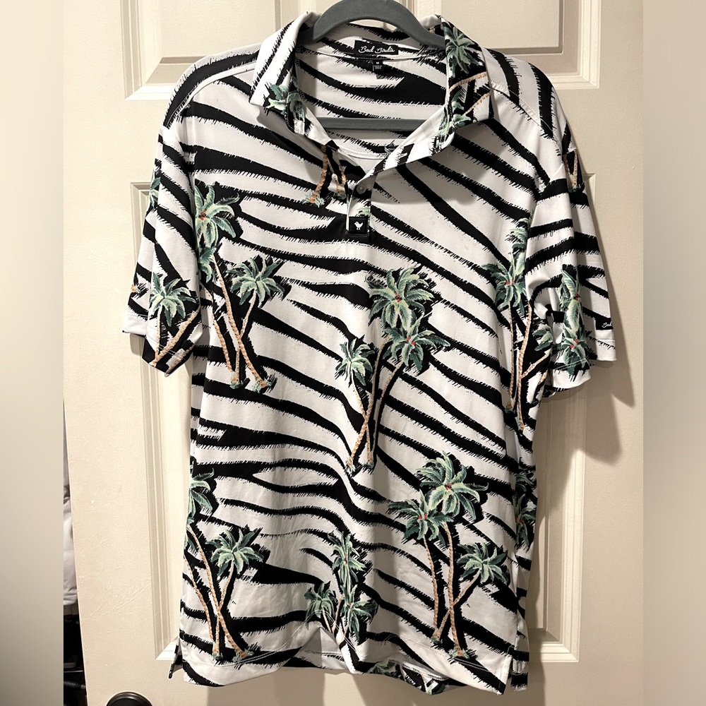 Men’s golf shirt - Bad Birdie safari palm tree shirt